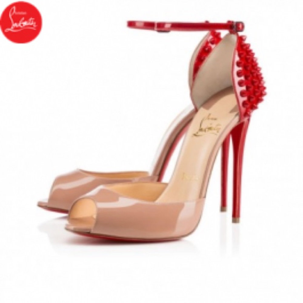 Christian Louboutin Pina spike nude heels